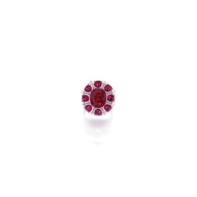 View full screen - View 1 of Lot 1707. WALLACE CHAN | RUBY AND DIAMOND RING 陳世英 | 8.11卡拉 天然 「緬甸」紅寶石 配 鑽石 戒指.