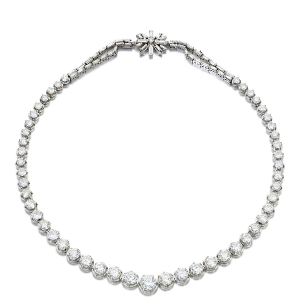 View full screen - View 1 of Lot 927. Diamond Rivière Necklace.