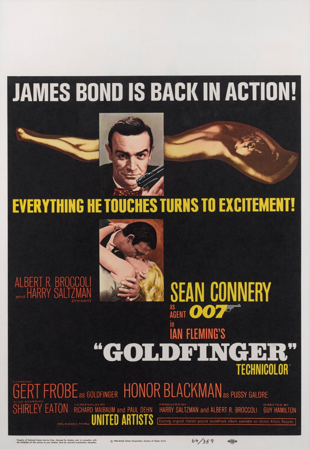 View full screen - View 1 of Lot 22. Goldfinger (1964), poster, US.