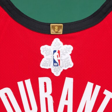 View full screen - View 1 of Lot 15. Kevin Durant ‘Christmas Day’ Houston Rockets 2025-2026 Game Worn Icon Edition Jersey .