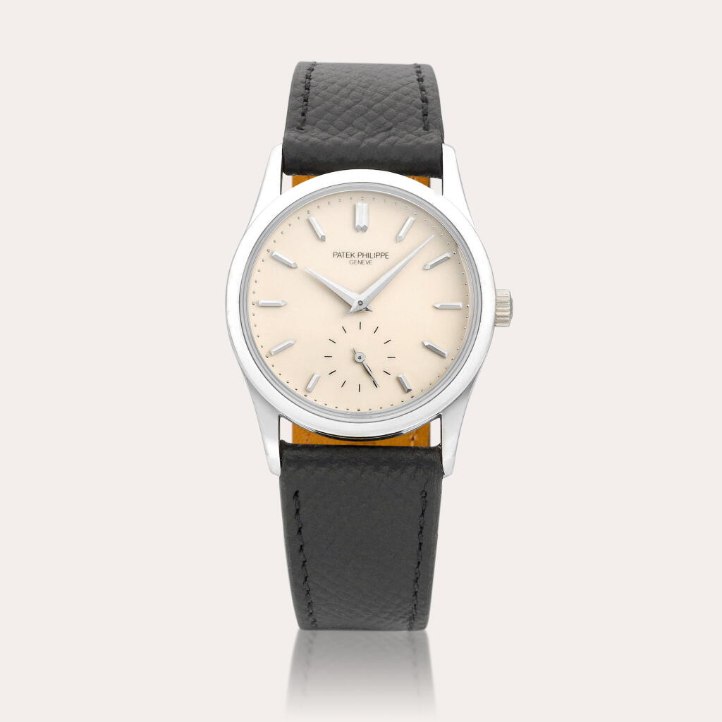 View full screen - View 1 of Lot 2350. Calatrava, Reference 3796 A platinum wristwatch, Made in 1990|百達翡麗|Calatrava 型號3796|鉑金腕錶,1990年製.