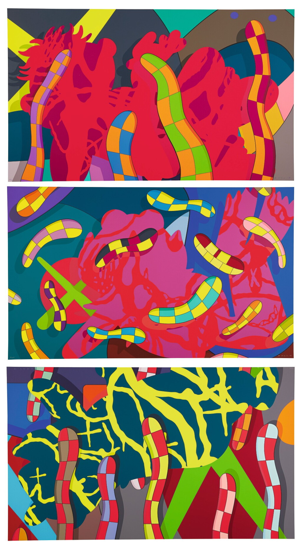 View full screen - View 1 of Lot 107. KAWS | LOST TIME; ALONE AGAIN; AND FAR FAR DOWN.