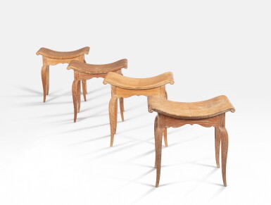 View full screen - View 1 of Lot 117. Set of four stools| Suite de quatre tabourets.