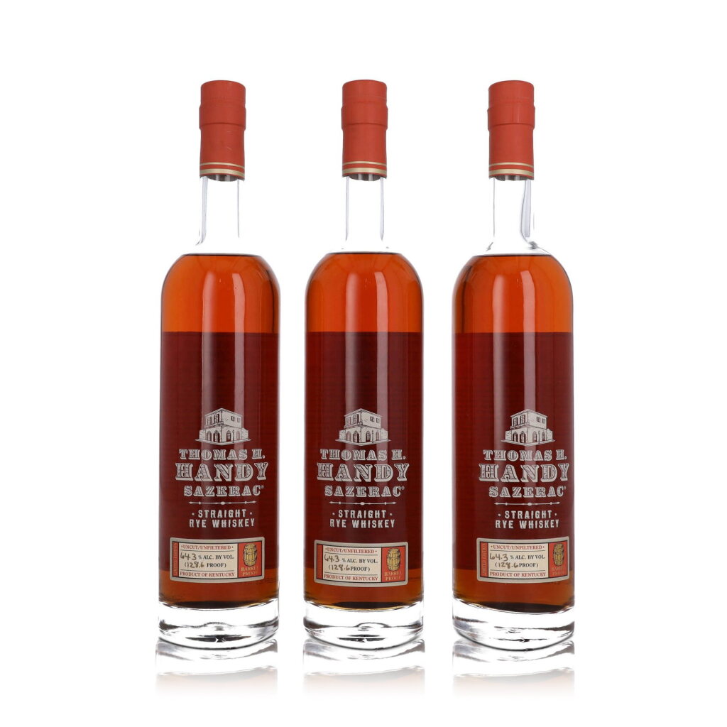 View full screen - View 1 of Lot 145. Thomas H. Handy Rye 2011 Release 128.6 proof 2005 (3 BT75).