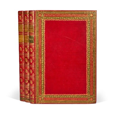 View full screen - View 1 of Lot 29. Dante Alighieri | La divina commedia. Milan, 1809, 3 volumes, finely bound for the Duke of Saxe-Teschen by Friedrich Kraus.