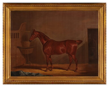 View full screen - View 1 of Lot 294. Portrait of a Chestnut Bay in a Stable.