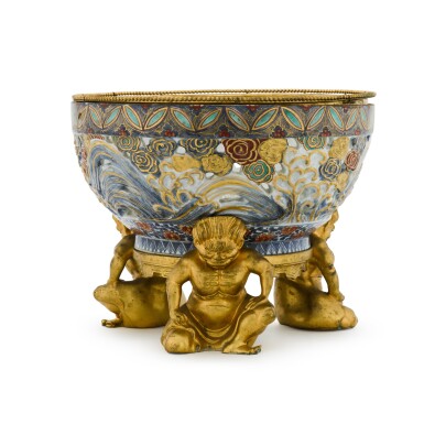 View full screen - View 1 of Lot 145. A gilt-bronze mounted porcelain bowl, the porcelain Japanese and possibly 18th century, the mounts late 19th century.