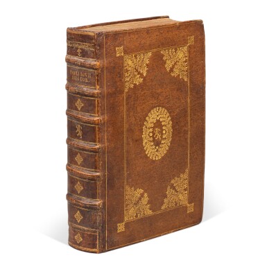 View full screen - View 1 of Lot 41. Giovio, Historiarum sui temporis tomus primus, Paris, 1558, Parisian armorial morocco for Bartolomeo Cenami .