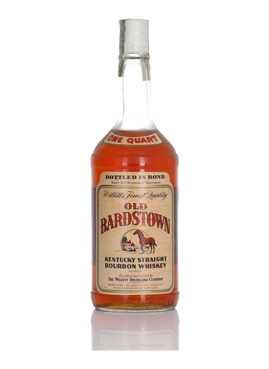 View full screen - View 1 of Lot 308. Old Bardstown 100 Proof 1966 (1 Bottle Quart).