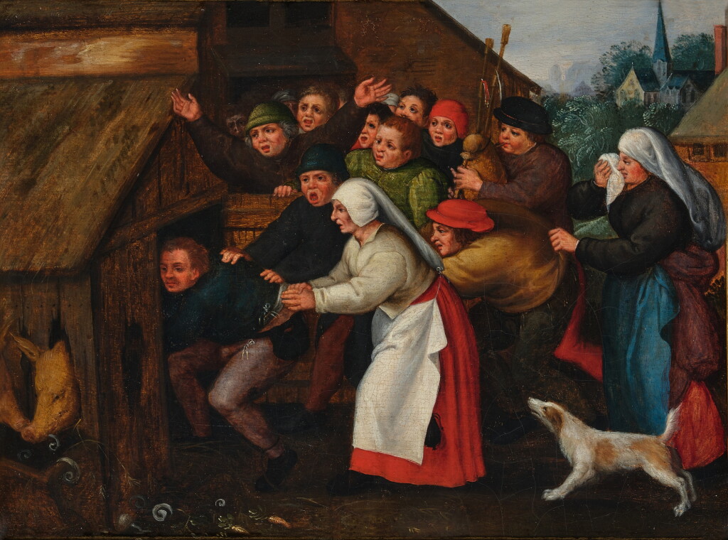 View full screen - View 1 of Lot 436. Drunkard Pushed into a Pig Sty.