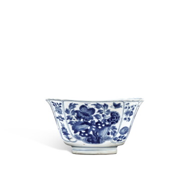 View full screen - View 1 of Lot 65. A blue and white 'floral' bowl, Qing dynasty, Kangxi period.