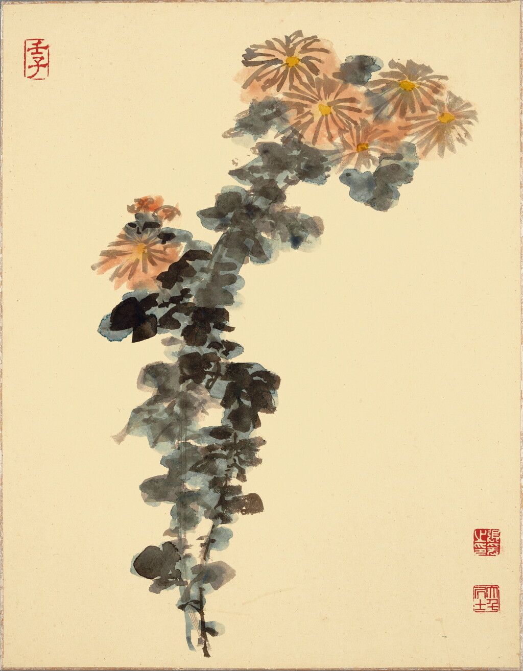 View full screen - View 1 of Lot 6006. 張大千 東籬秋色 | Zhang Daqian, Chrysanthemums.