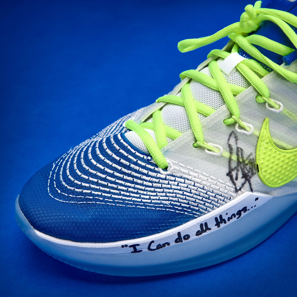 View full screen - View 1 of Lot 38. Stephen Curry 2025-2026 Warm Up & Game Worn Dual-Signed and Inscribed Nike Sabrina 3 'By Stephen Curry' .