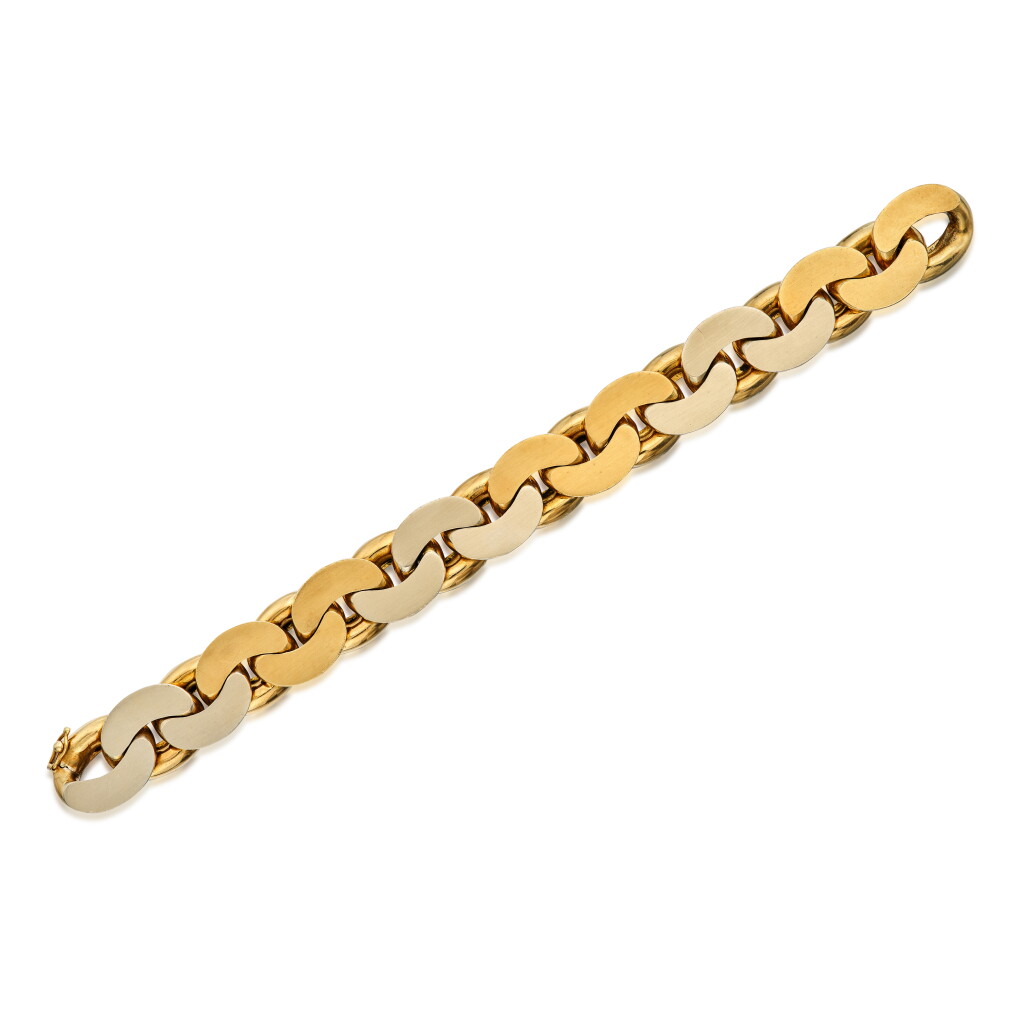 View full screen - View 1 of Lot 217. Two-Color Gold Bracelet.