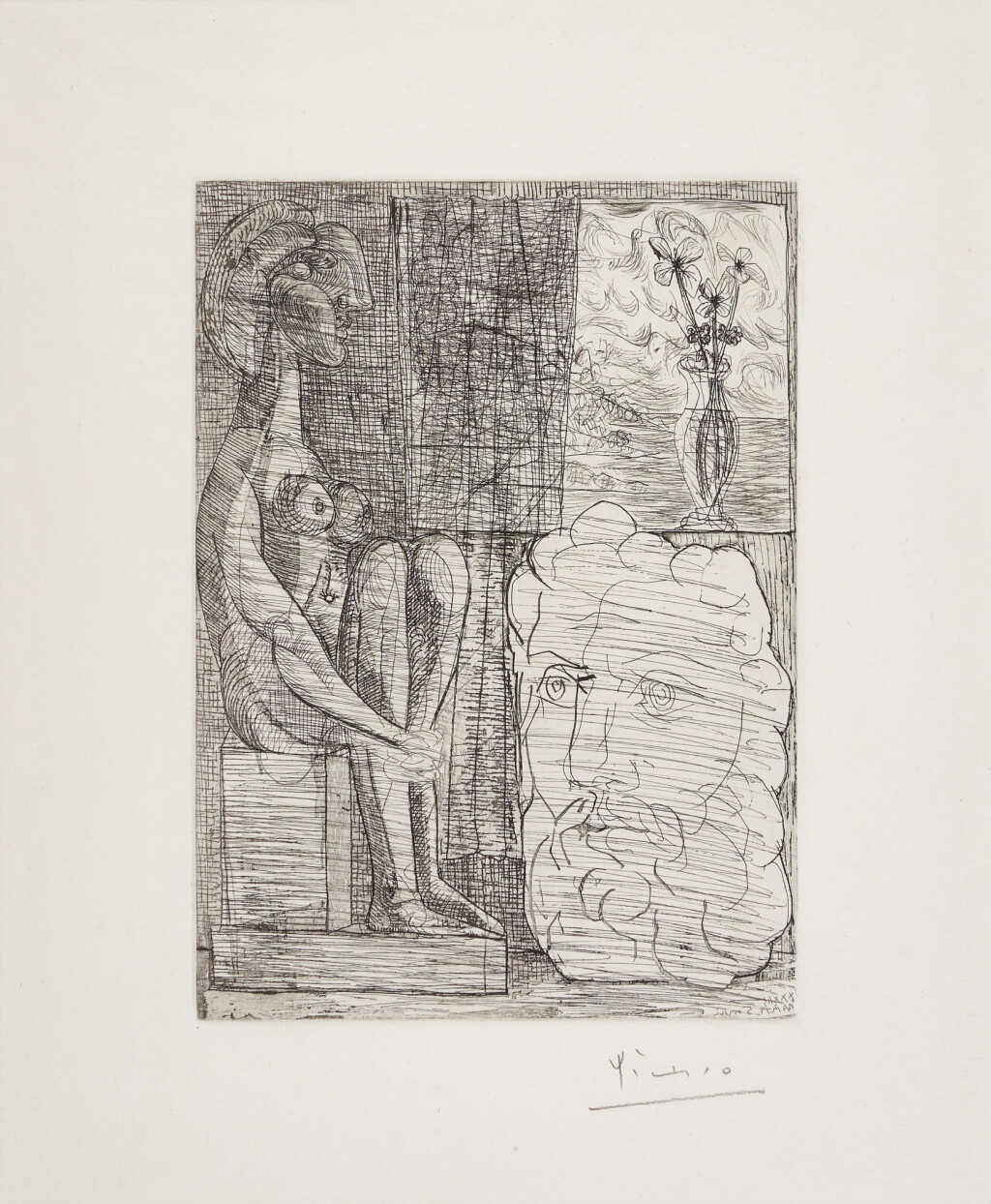 View full screen - View 1 of Lot 116. Sculptures et Vase de Fleurs, from la suite Vollard.