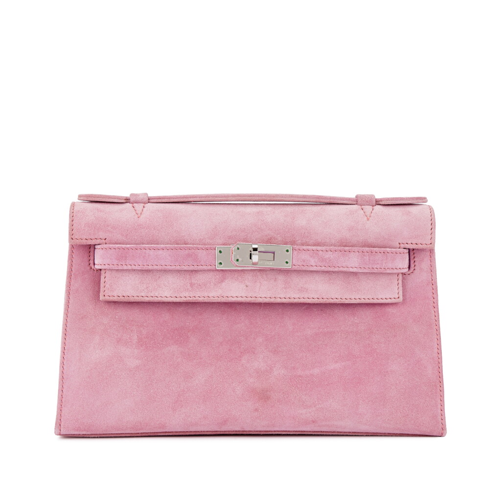 View full screen - View 1 of Lot 1502. Rose Indien Doblis Kelly Pochette Palladium Hardware, 2006.