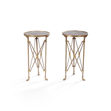 View full screen - View 1 of Lot 849. A pair of Empire style gilt-bronze torchères, 20th century.