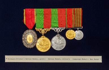 View full screen - View 1 of Lot 245. A mounted group of five decorations and medals, comprising:.