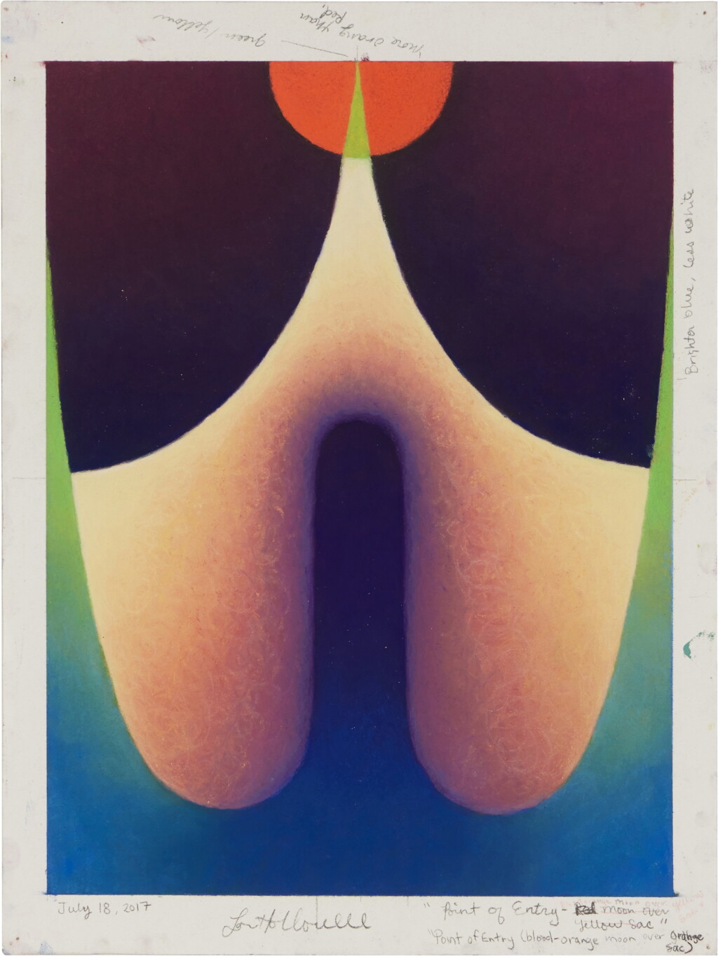 View full screen - View 1 of Lot 1018. Point of Entry (blood-orange moon over orange sac).
