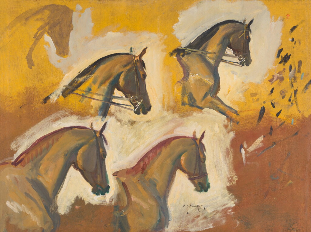 View full screen - View 1 of Lot 27. Study of horses heads, probably Rufus and Master Munn for My Wife, My Horse and Myself.