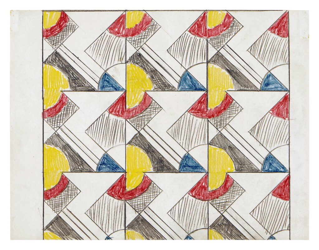 View full screen - View 1 of Lot 35. Modular Painting with Nine Panels (Study).