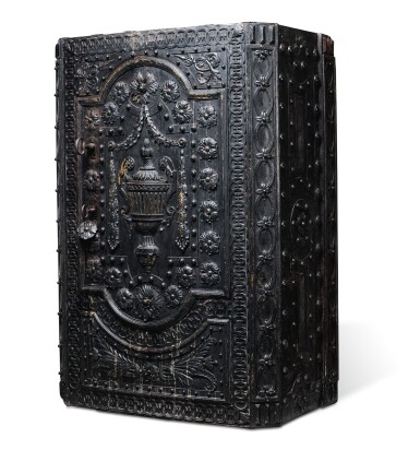 View full screen - View 1 of Lot 255. A CAST AND WROUGHT-IRON SAFE, PROBABLY NUREMBERG, FOR THE FRENCH MARKET, CIRCA 1770.