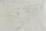 Liegender Halbakt nach rechts (Reclining Semi-Nude Facing Right)