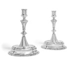 A pair of Austrian silver candlesticks, maker's mark IGF(?), probably Vienna, 1737