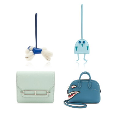 View full screen - View 1 of Lot 144. Set of Four Roulis Slim Wallet, Shark Bolide Charm, Dog Charm and Hibouton Charm.
