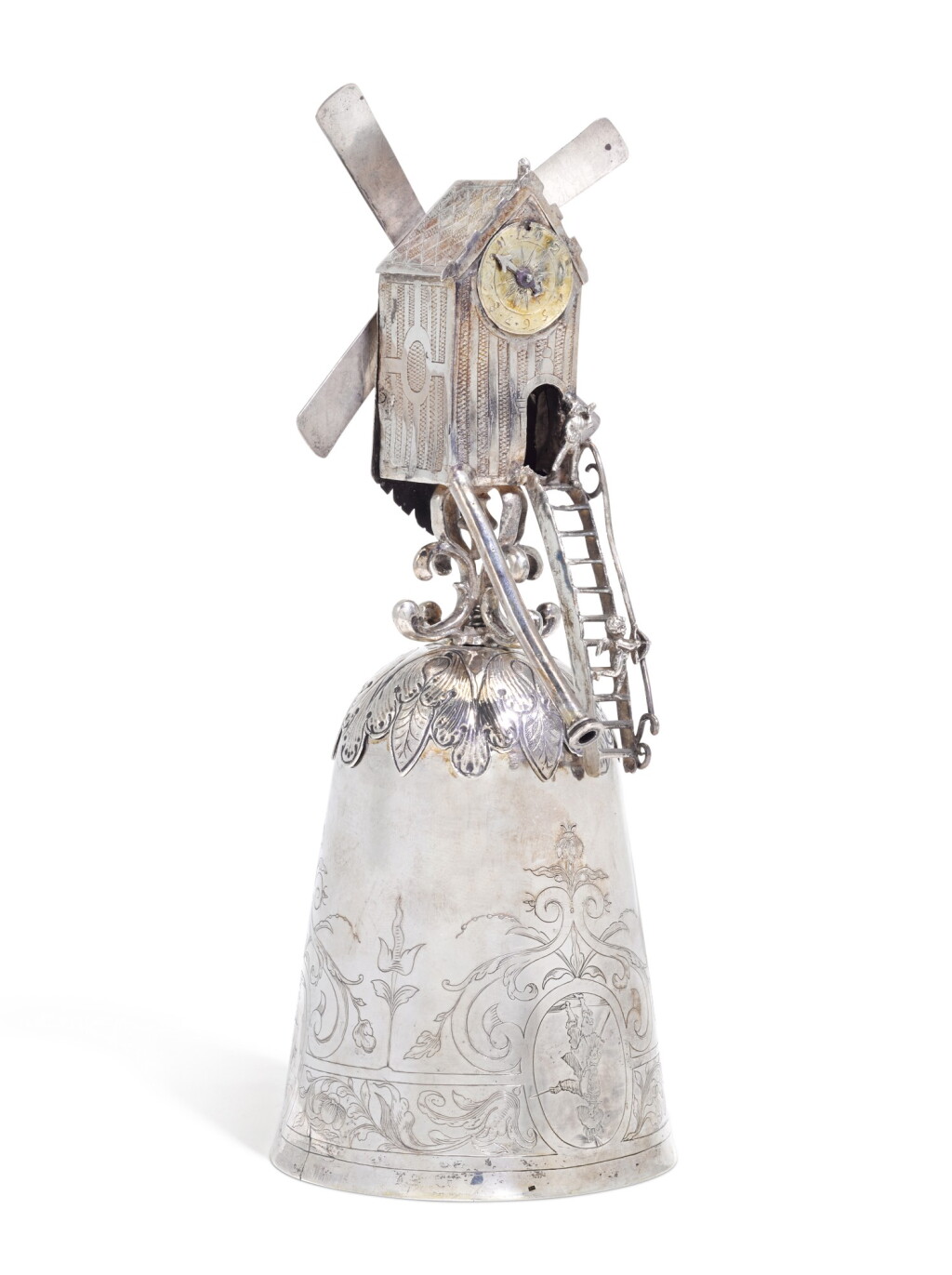 View full screen - View 1 of Lot 12. A Dutch parcel-gilt silver windmill cup, Johan Hermensz Gramey, (Nijmegen), circa 1640.