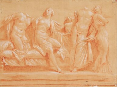 View full screen - View 1 of Lot 125. Study of a frieze depicting Alcibiades and Hetaerae, after the antique.