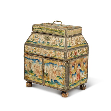 View full screen - View 1 of Lot 412. Charles II Needlework Casket, Second Half 17th Century.
