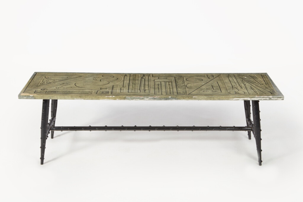 View full screen - View 1 of Lot 113. Piero Fornasetti, "Strumenti da Disegno su Toni Grigi" Table.