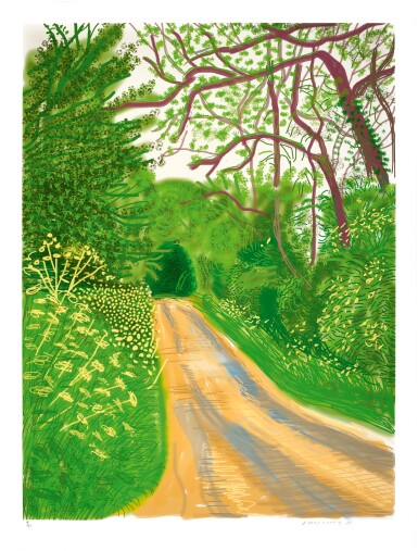 View full screen - View 1 of Lot 281. DAVID HOCKNEY | THE ARRIVAL OF SPRING IN WOLDGATE, EAST YORKSHIRE IN 2011 .