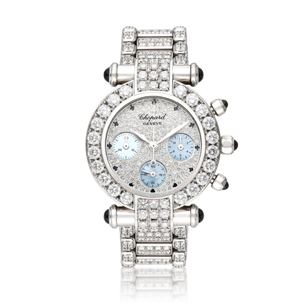 View full screen - View 1 of Lot 335. Reference 383212-1007 Imperiale | A white gold and diamond-set chronograph wristwatch with sapphire-set dial, Circa 2001.
