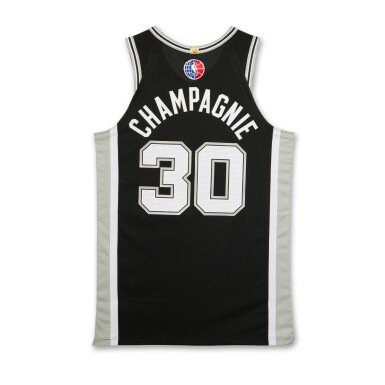 View full screen - View 1 of Lot 40. Julian Champagnie ‘2025 Paris Games’ San Antonio Spurs 2024-2025 Game Worn Icon Edition Jersey .