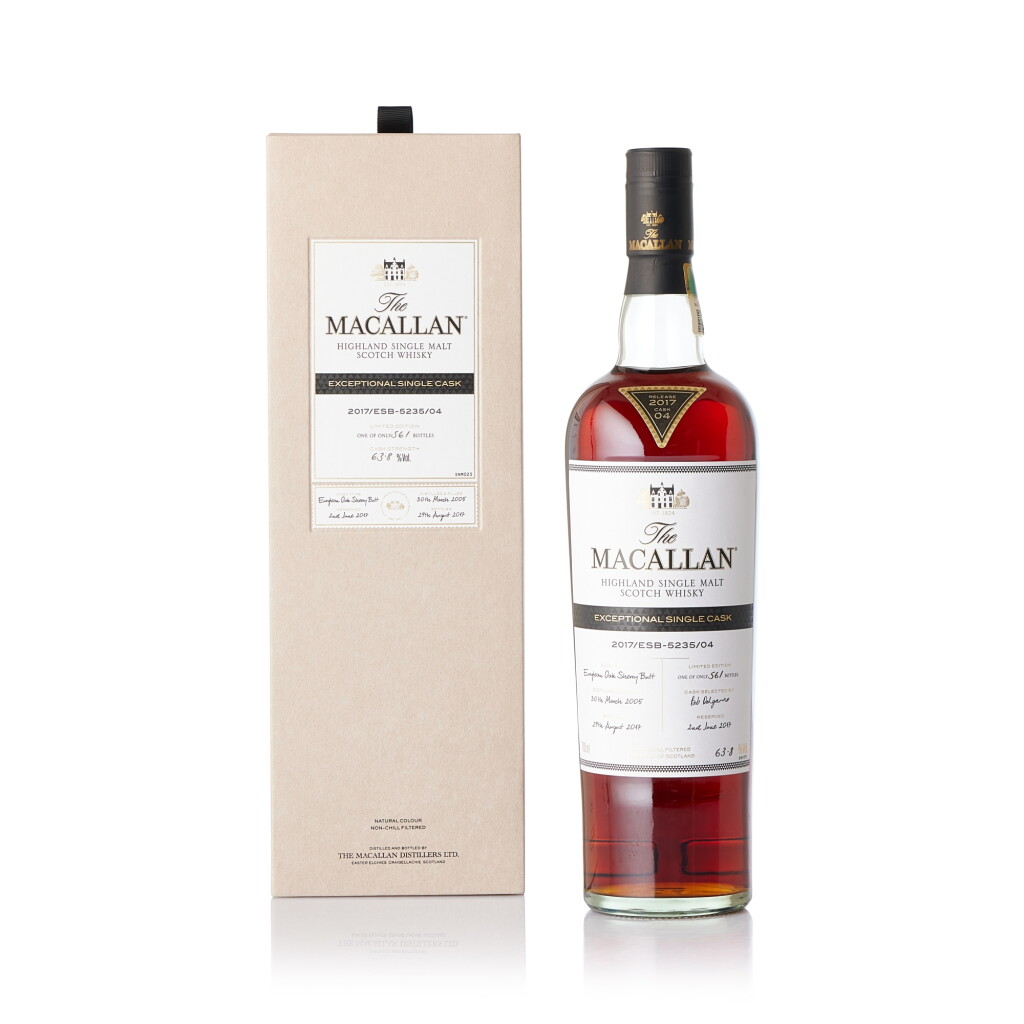 View full screen - View 1 of Lot 6528. The Macallan Exceptional Single Cask 2017/ESB-5235/04 63.8 abv 2005 (1 BT70).