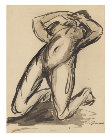View full screen - View 1 of Lot 47. JOSÉ CLEMENTE OROZCO | FIGURA DE MUJER (DESNUDO) .