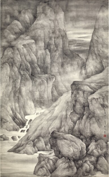 View full screen - View 1 of Lot 846. Tai Xiangzhou 泰祥洲 | Stream Amidst Lofty Mountains 山泉圖.