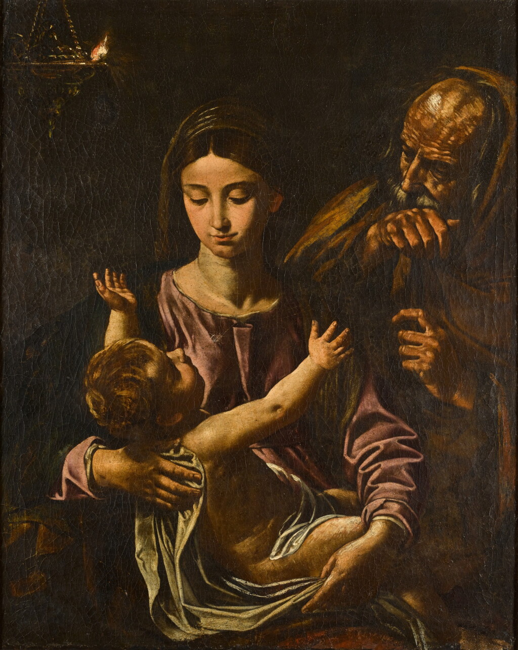 View full screen - View 1 of Lot 121. ROMAN SCHOOL, EARLY 17TH CENTURY | THE HOLY FAMILY.