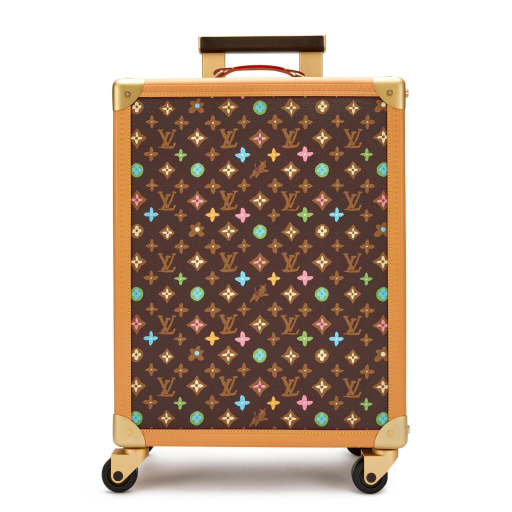View full screen - View 1 of Lot 193. Tyler, the Creator Chocolate Craggy Monogram Coated Canvas Rolling Trunk Gold Hardware, 2024.