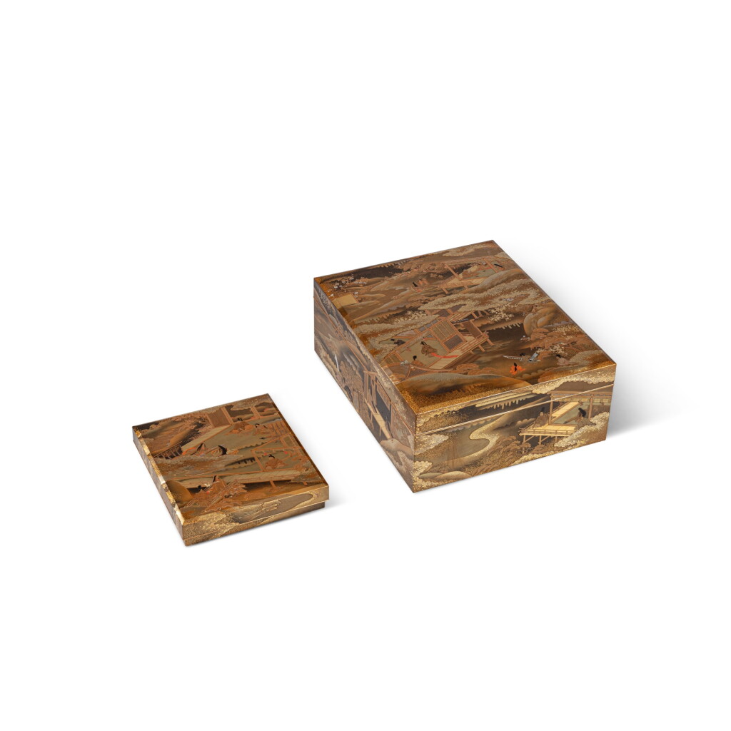View full screen - View 1 of Lot 1160. A lacquer document box (ryoshibako) and writing box (suzuribako) ensuite, Japan, Taisho period.