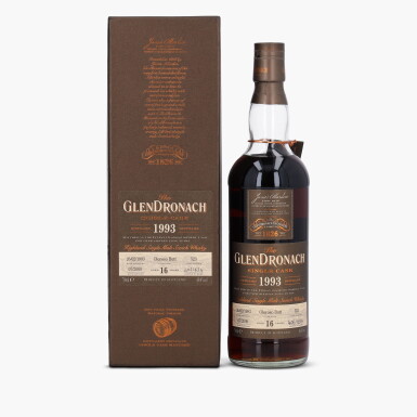 View full screen - View 1 of Lot 2061. The Glendronach Single Cask 16 Year Old #523 60.4 abv 1993 (1 Bottle 70cl).