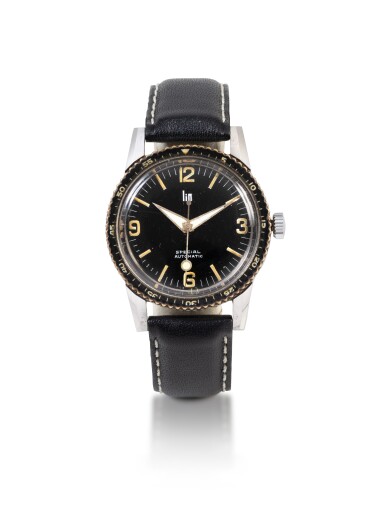 View full screen - View 1 of Lot 24. Montre bracelet en acier | Stainless steel wristwatch Vers 1950 | Circa 1950.
