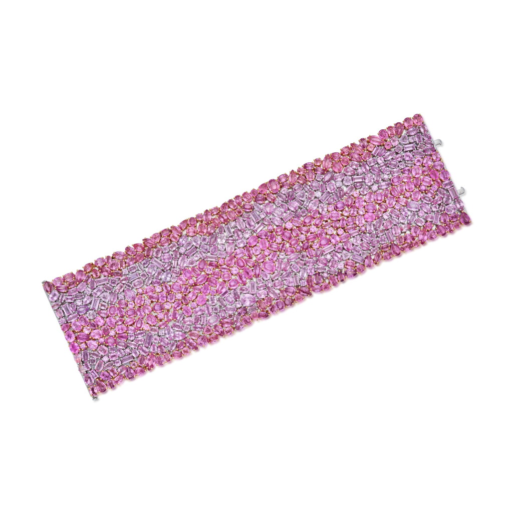 View full screen - View 1 of Lot 461. Pink Sapphire Bracelet.