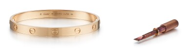 View full screen - View 1 of Lot 9108. GOLD BANGLE, 'LOVE', CARTIER | K金手鐲, 'Love', 卡地亞(Cartier).