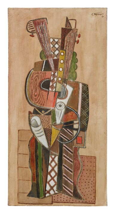 View full screen - View 1 of Lot 31. GEORGES TERZIAN | L'HOMME AUX DEUX GUITARES.