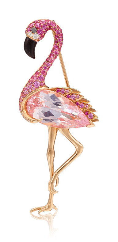 View full screen - View 1 of Lot 1127. GEM SET AND DIAMOND BROOCH | 寶石 配 鑽石 別針.