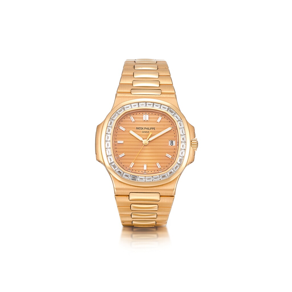 全萤幕检视 - 查看960PATEK PHILIPPE | REF 5723 NAUTILUS, A PINK GOLD AND DIAMOND-SET BRACELET WATCH WITH DATE AND PINK DIAL CIRCA 2014 | 百達翡麗 | 5723型號「NAUTILUS」粉紅金鑲鑽石鍊帶腕錶備日期顯示,年份約2014的1