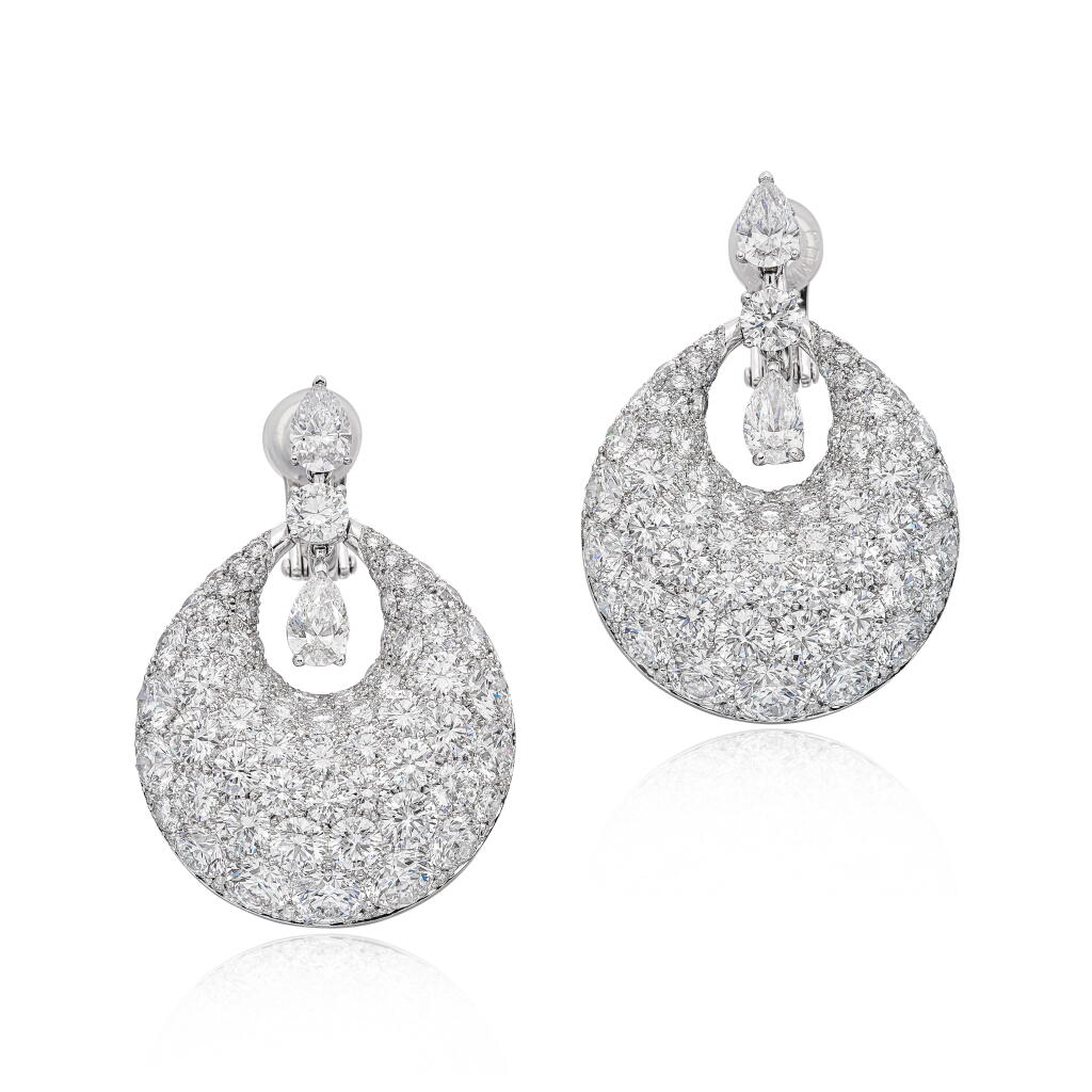 View full screen - View 1 of Lot 1868. 'Bombé Classic' Pair of Diamond Earrings | 格拉夫 | 'Bombé Classic' 鑽石 耳環一對.